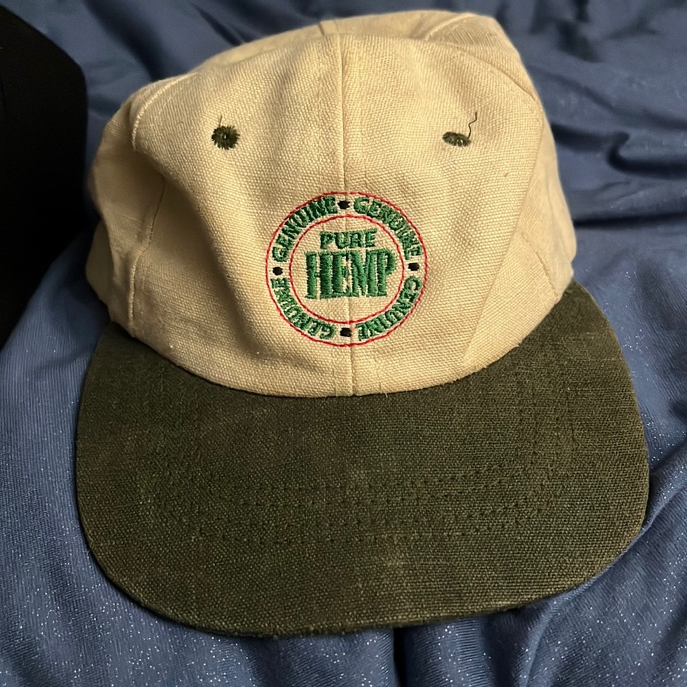 Pure Hemp Flatbrim hat (leather strap)